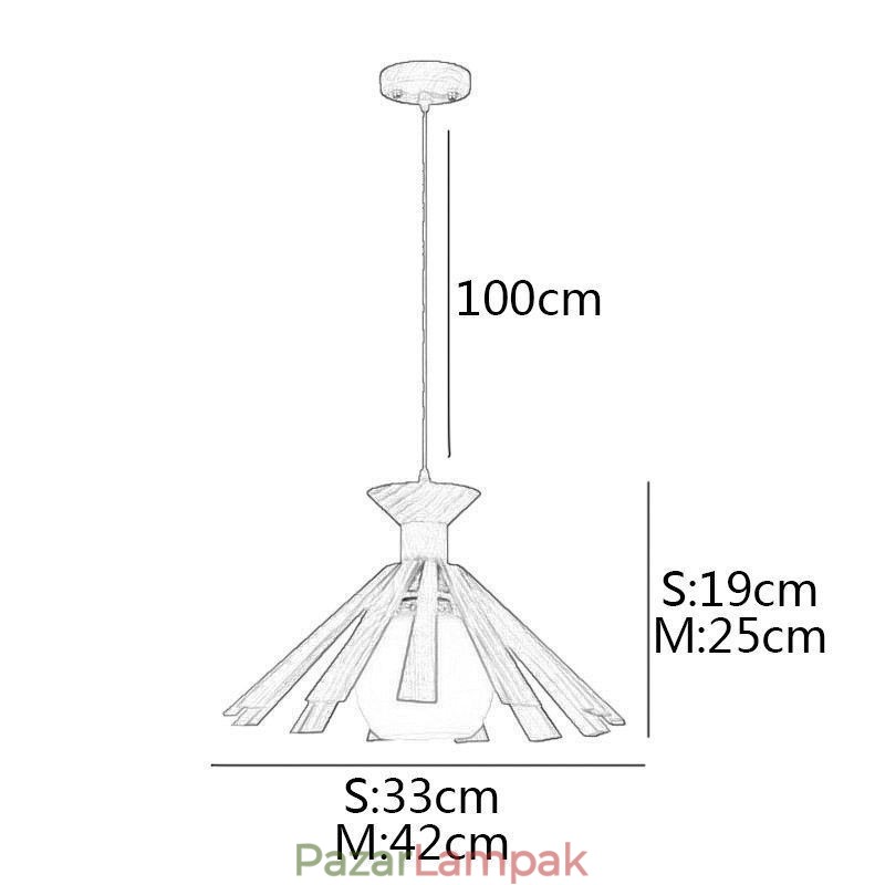 Egyszerű stílusú fa függesztett lámpatest