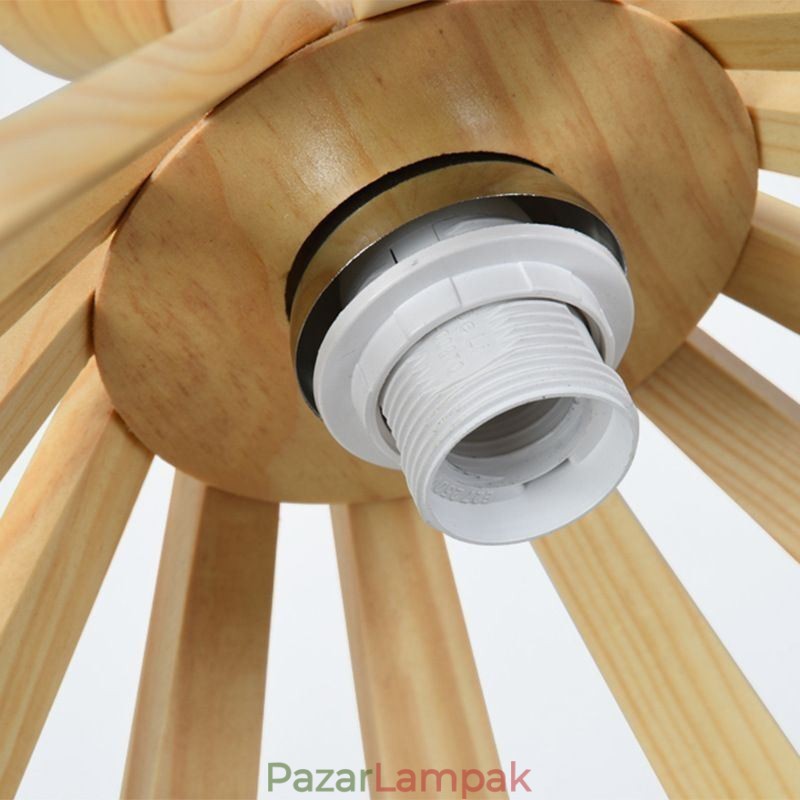 Egyszerű stílusú fa függesztett lámpatest