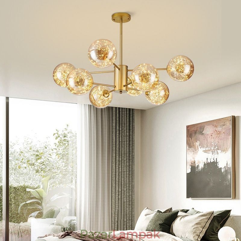 Magic Bean függőlámpa Nordic stílusú üveggolyós Gypsophila függőlámpa