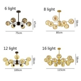 Magic Bean függőlámpa Nordic stílusú üveggolyós Gypsophila függőlámpa