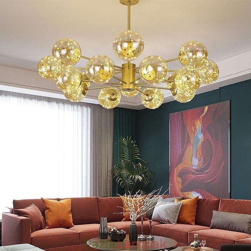 Magic Bean függőlámpa Nordic stílusú üveggolyós Gypsophila függőlámpa