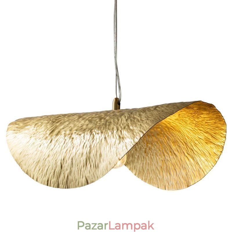 Sárgaréz függőlámpa Modern, minimalista Lotus Leaf mennyezeti lámpa