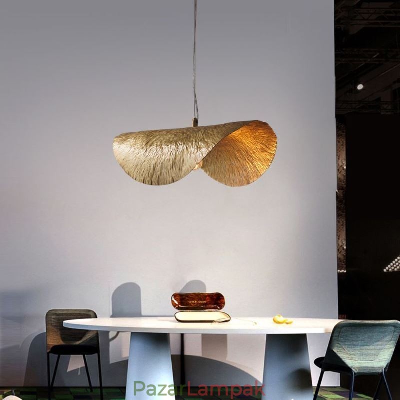 Sárgaréz függőlámpa Modern, minimalista Lotus Leaf mennyezeti lámpa
