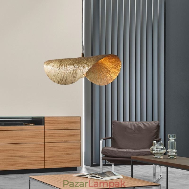 Sárgaréz függőlámpa Modern, minimalista Lotus Leaf mennyezeti lámpa