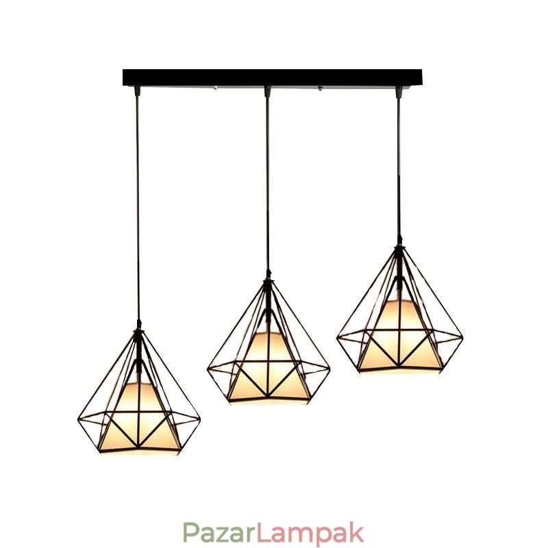 Gyémánt alakú függőlámpa Modern minimalista dekoratív lámpatest