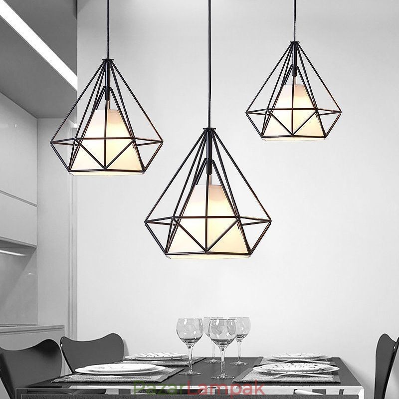 Gyémánt alakú függőlámpa Modern minimalista dekoratív lámpatest