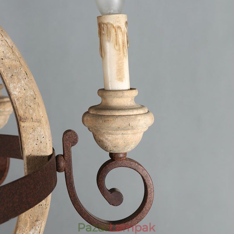 Fa függőlámpa Nordic Retro mennyezeti lámpa