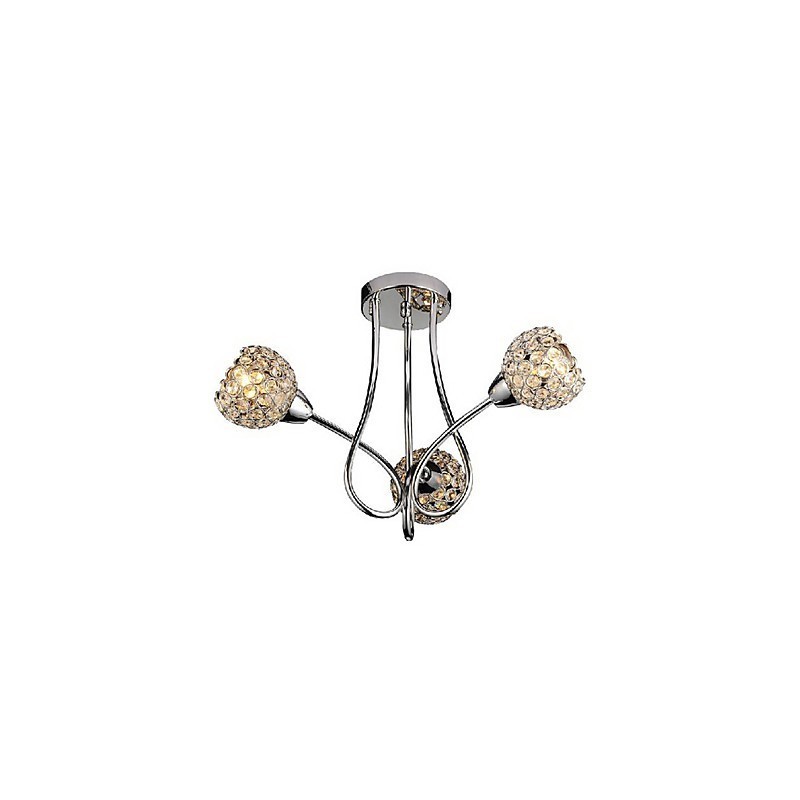 Modern ragyogó 3 fénybe süllyesztett tartó kristály kivitelben