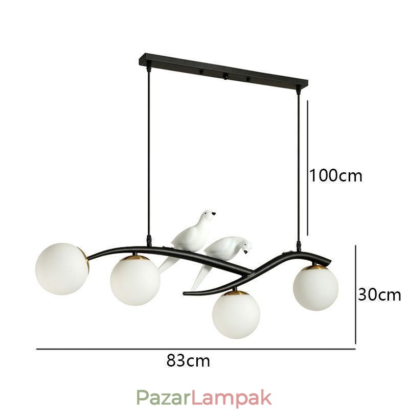 Modern, minimalista ágas függőlámpa 4 lámpás dekoratív lámpa