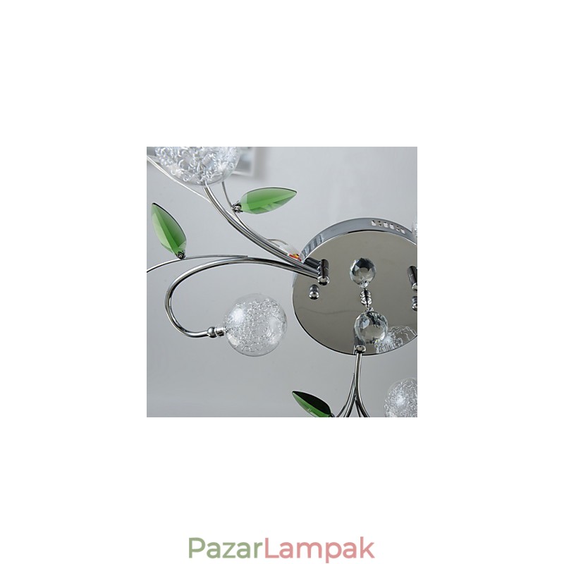 Csillár 6 Light Country Alumínium Üveg Króm