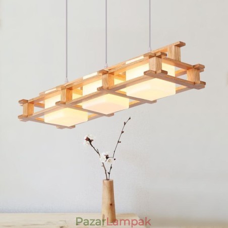 Creative 3 Lights tölgy függőlámpa Dekoratív fa mennyezeti lámpa kávézó Creative 3 Lights tölgy függőlámpa Dekoratív fa mennyezeti lámpa kávézó