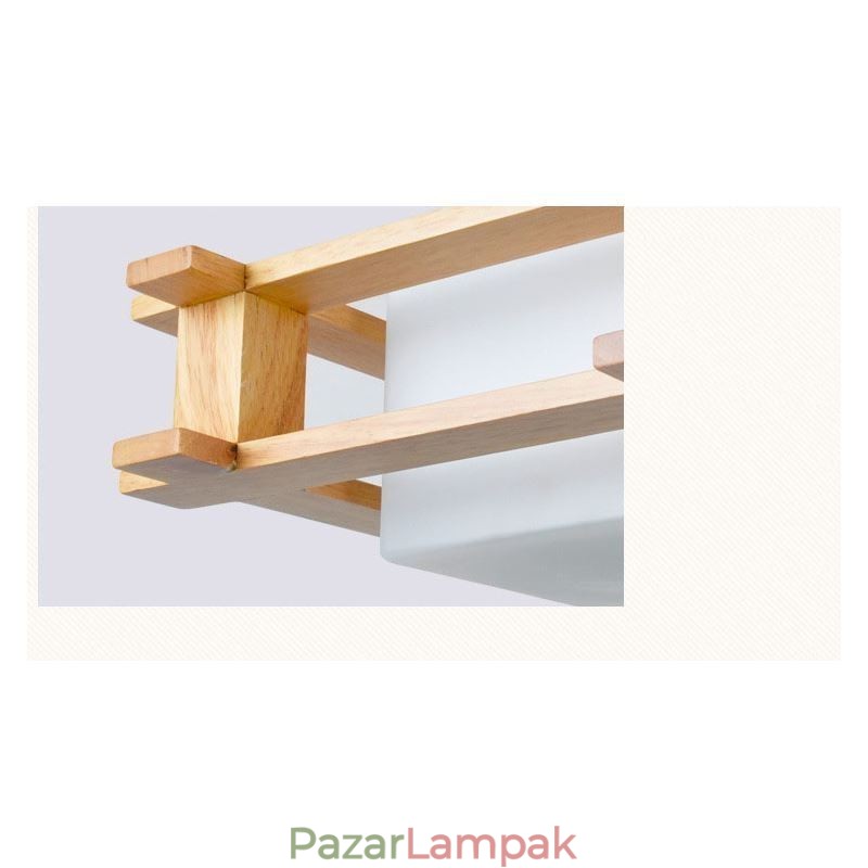 Creative 3 Lights tölgy függőlámpa Dekoratív fa mennyezeti lámpa kávézó