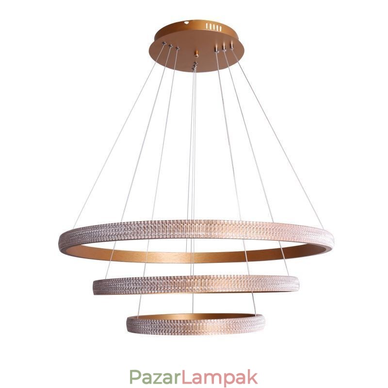 Modern függőlámpa akril 3 gyűrűs lámpa 80+60+40cm