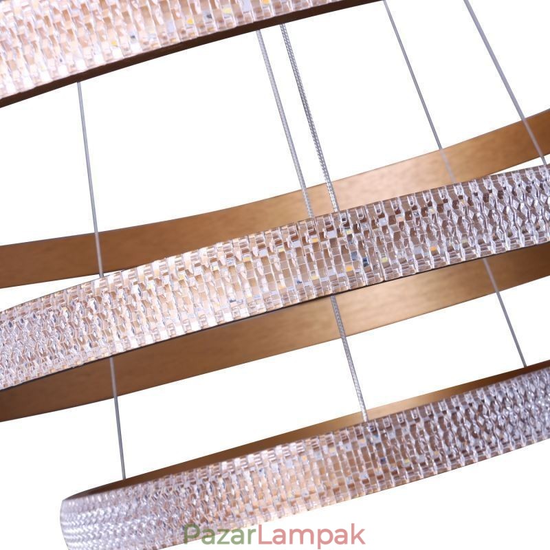 Modern függőlámpa akril 3 gyűrűs lámpa 80+60+40cm
