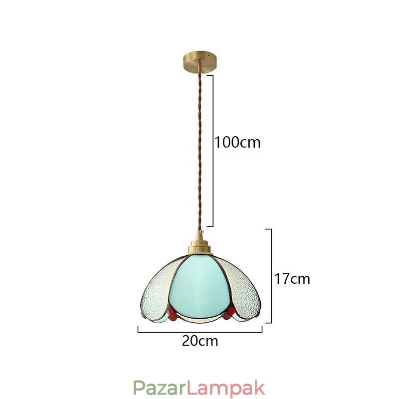 Minimalista sziromüveg függesztőlámpa, egyfejű, üvegfüggő lámpa