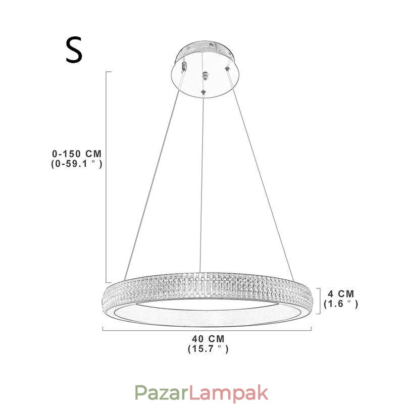 Gyűrűs függőlámpa Minimalista akril világítótest