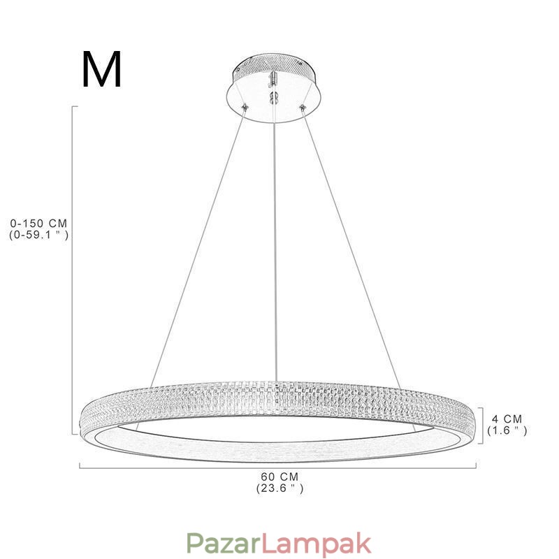 Gyűrűs függőlámpa Minimalista akril világítótest