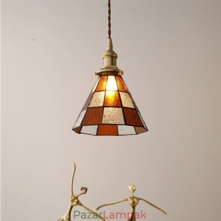 Retro rácsos üveg függesztett lámpa japán stílusú világítás