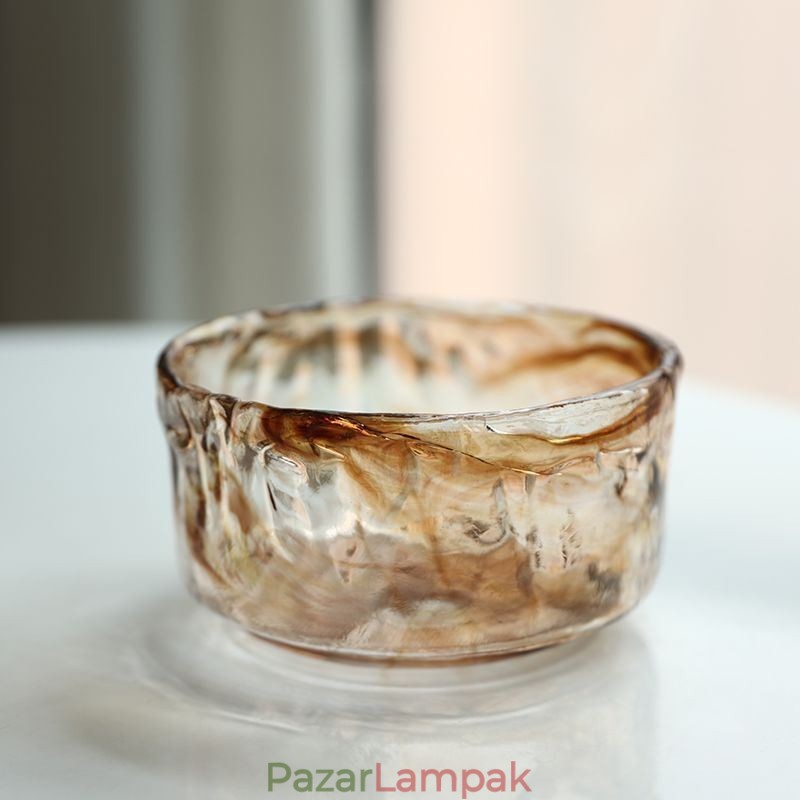 Egyedülálló mini üvegfüggőlámpa, japán stílusú borostyán színű dekoratív világítás