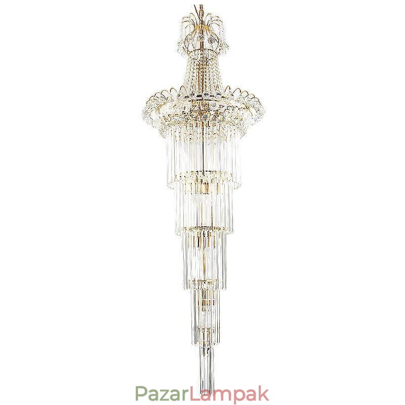 Elegáns hosszú függő kristálycsillár