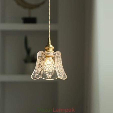 Virág függőlámpa Minimalista dekoratív üveg lámpatest Virág függőlámpa Minimalista dekoratív üveg lámpatest
