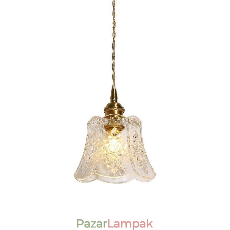 Virág függőlámpa Minimalista dekoratív üveg lámpatest