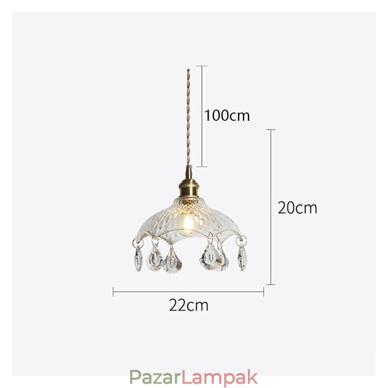 Modern, minimalista üveg függőlámpa, egyfényes függőlámpa