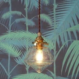 1 Világos gyémánt üveg függesztett fénybuborékos üveg lámpatest