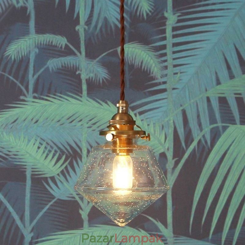 1 Világos gyémánt üveg függesztett fénybuborékos üveg lámpatest