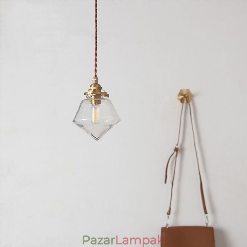 1 Világos gyémánt üveg függesztett fénybuborékos üveg lámpatest