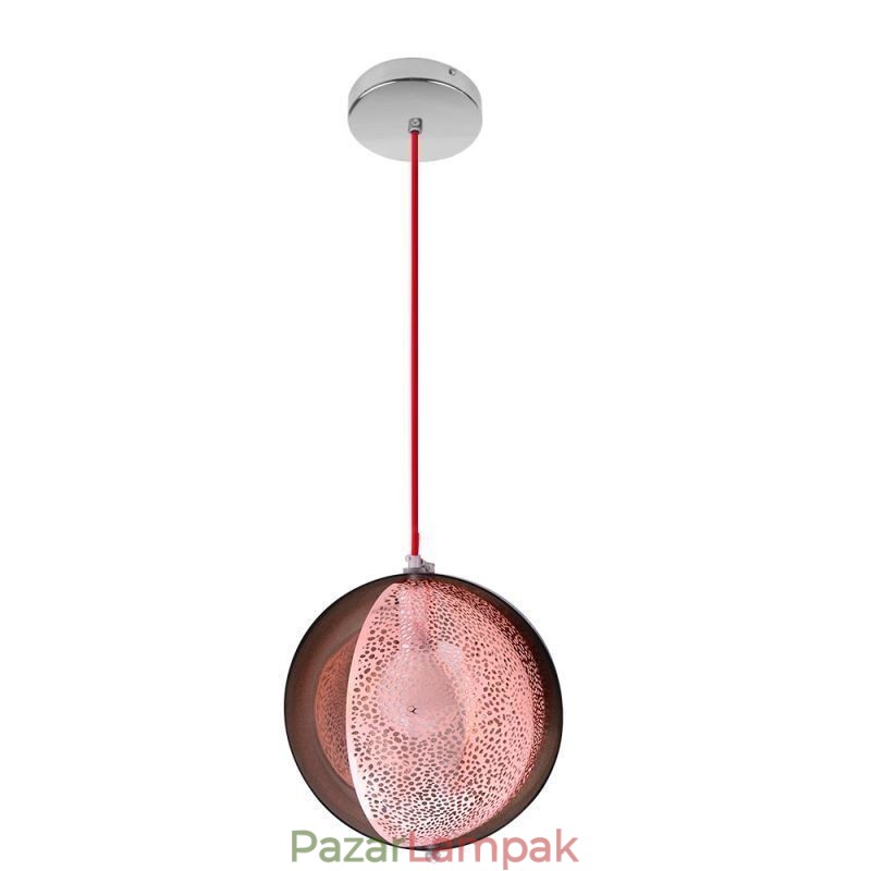 Modern rózsa arany függőlámpa félkör alakú üveg lámpaernyő, dekoratív fényű kávézó