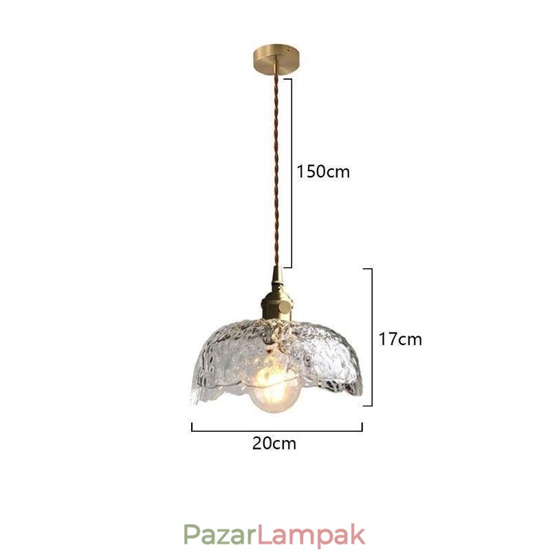Szabálytalan sárgaréz üveg függőlámpa Kalapács üveg mennyezeti lámpa