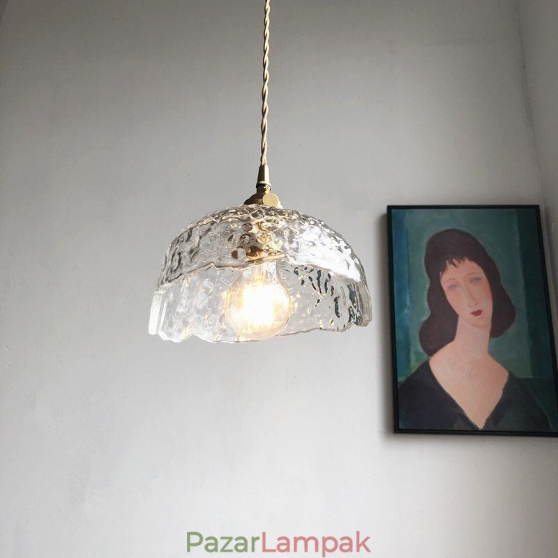Szabálytalan sárgaréz üveg függőlámpa Kalapács üveg mennyezeti lámpa