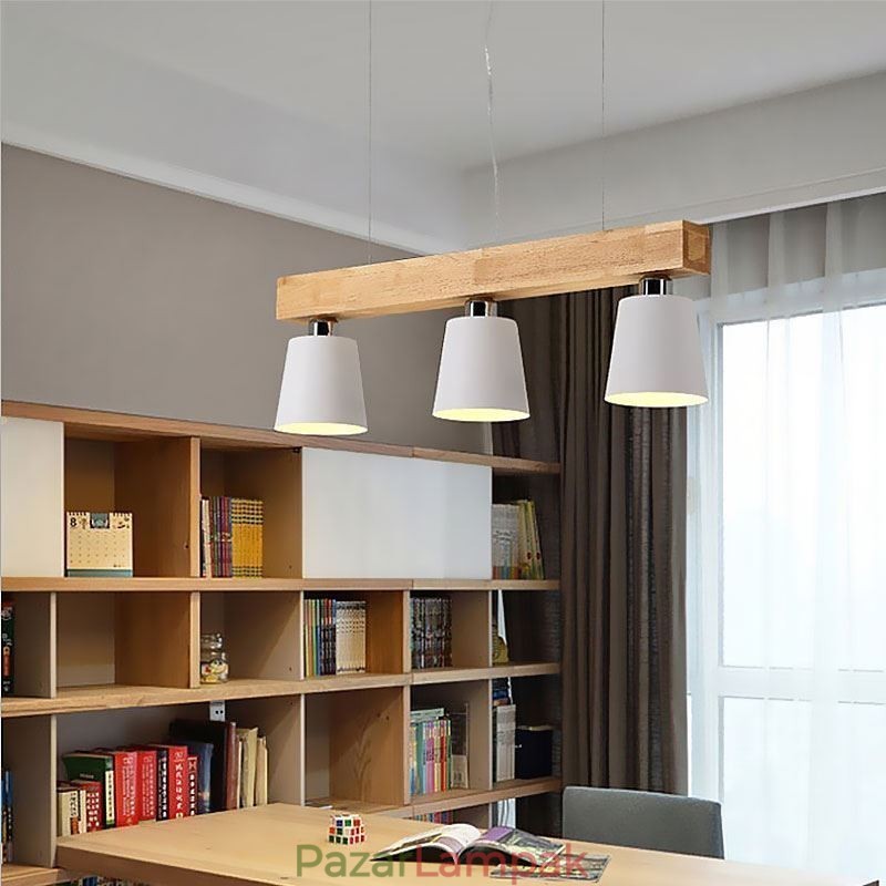 Nordic Wood Chandelier Egyedi, egyenes függőlámpa kávézó