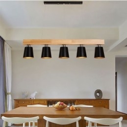 Nordic Wood Chandelier Egyedi, egyenes függőlámpa kávézó