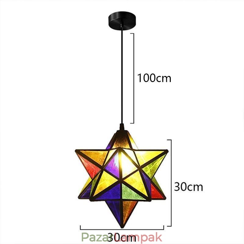Európai ólomüveg függőlámpa Creative Star függőlámpa