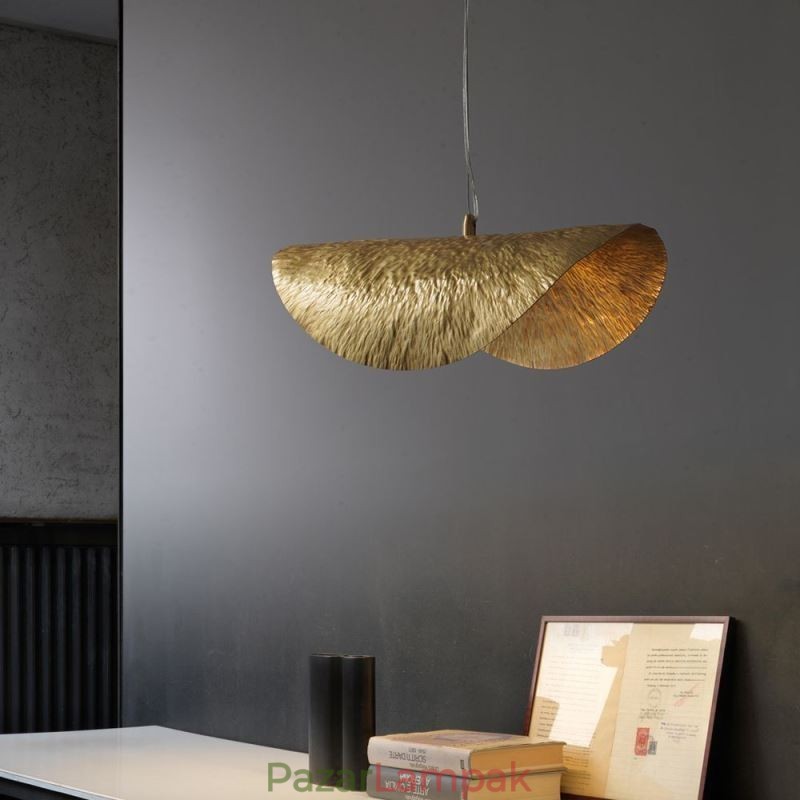 Sárgaréz függőlámpa Modern, minimalista Lotus Leaf mennyezeti lámpa