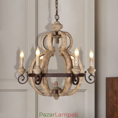 Fa függőlámpa Nordic Retro mennyezeti lámpa