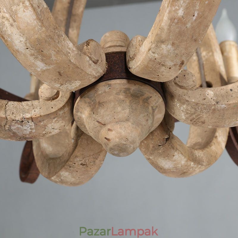 Fa függőlámpa Nordic Retro mennyezeti lámpa