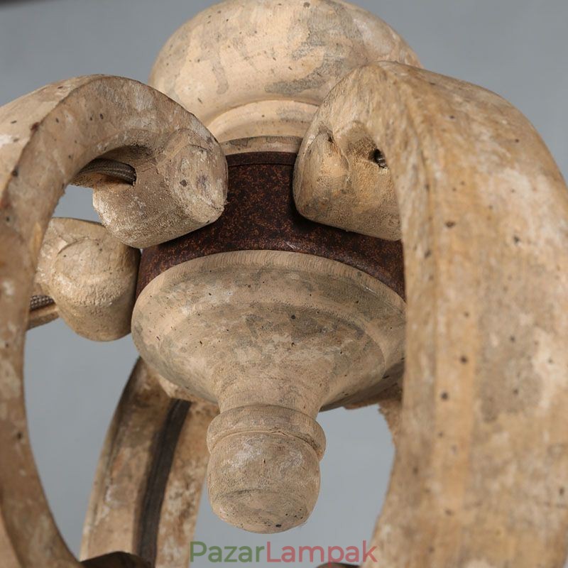 Fa függőlámpa Nordic Retro mennyezeti lámpa