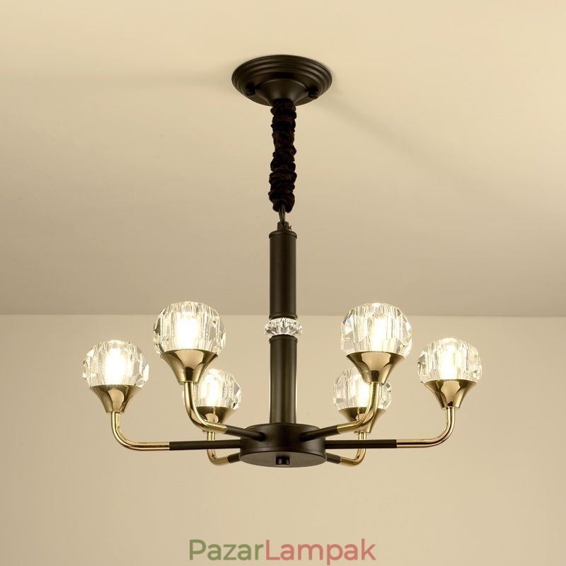 Modern kristályfüggő fényű, elegáns kristálycsillár