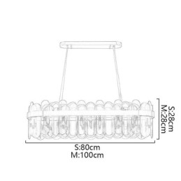 Minimalista üveg függőlámpa Egyedi színű téglalap mennyezeti fénysziget