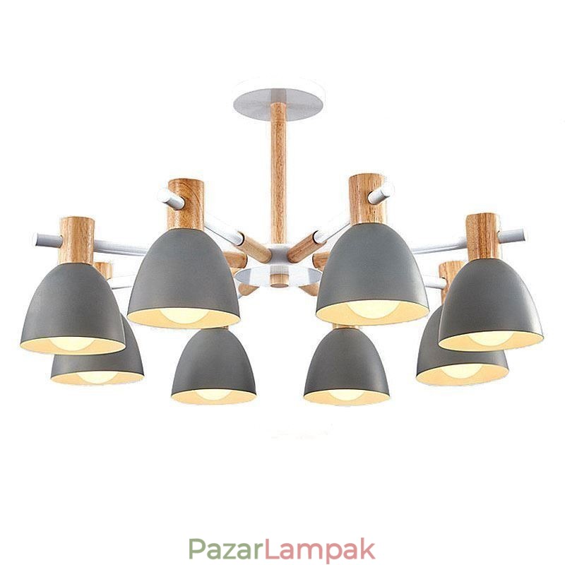 Modern egyszerű Macaron függőlámpa kreatív fa világítás