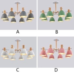 Modern egyszerű Macaron függőlámpa kreatív fa világítás