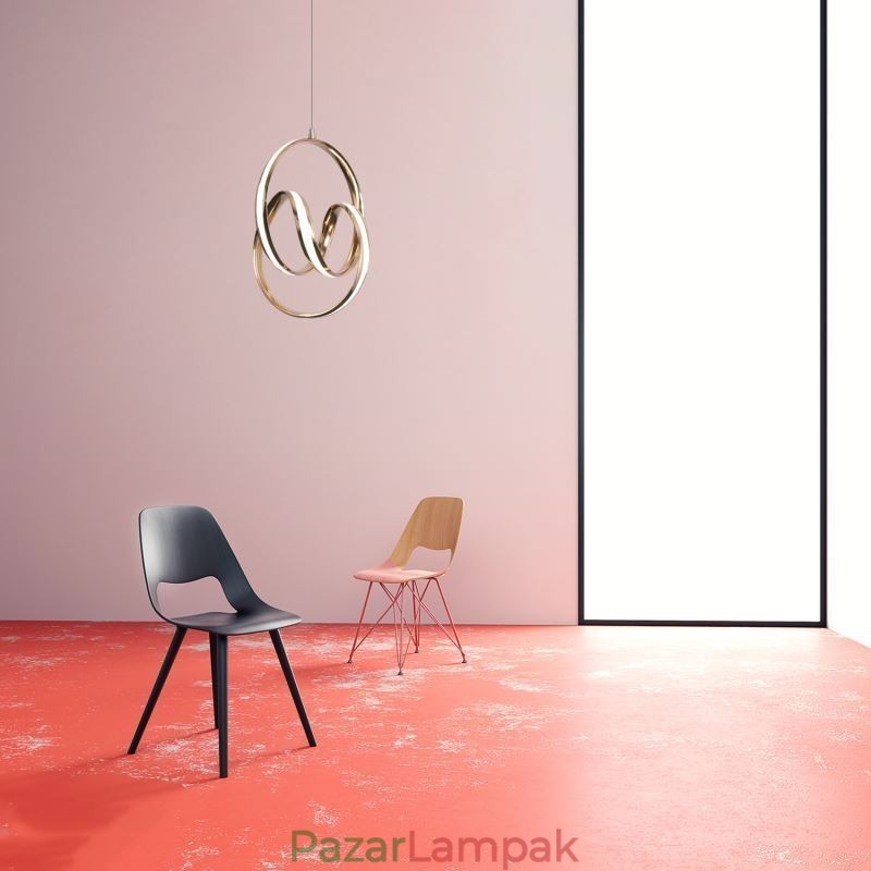 Modern, minimalista függőlámpa Egyedi kör alakú, csavart világítótest sziget