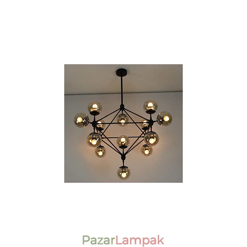Csillár 15 Lámpák Üveg Golyós Lámpák Retro Szabadtéri Garázs Fém