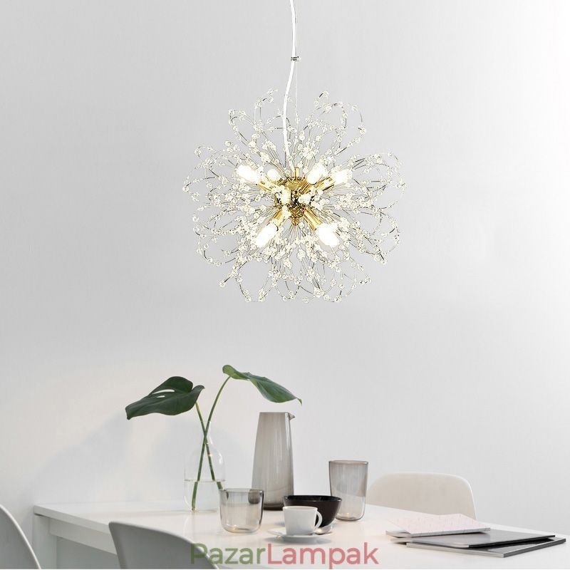 Pitypang kristály medál fényű, elegáns csillár