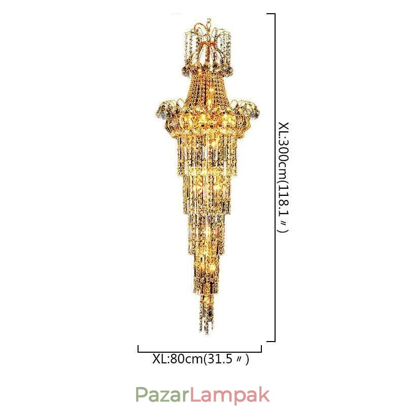 Európai hosszú függő kristálycsillár