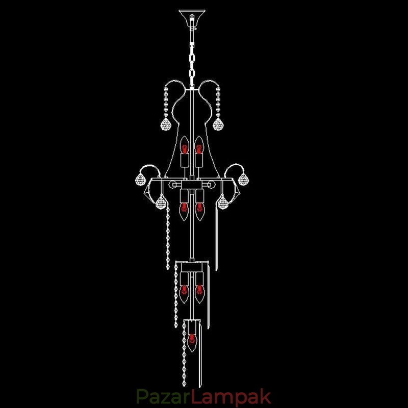 Európai hosszú függő kristálycsillár