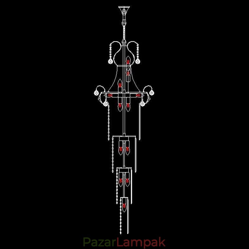 Európai hosszú függő kristálycsillár